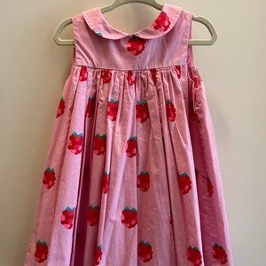 Jacadi Girls Pink Raspberry Print Dress - Size 36M